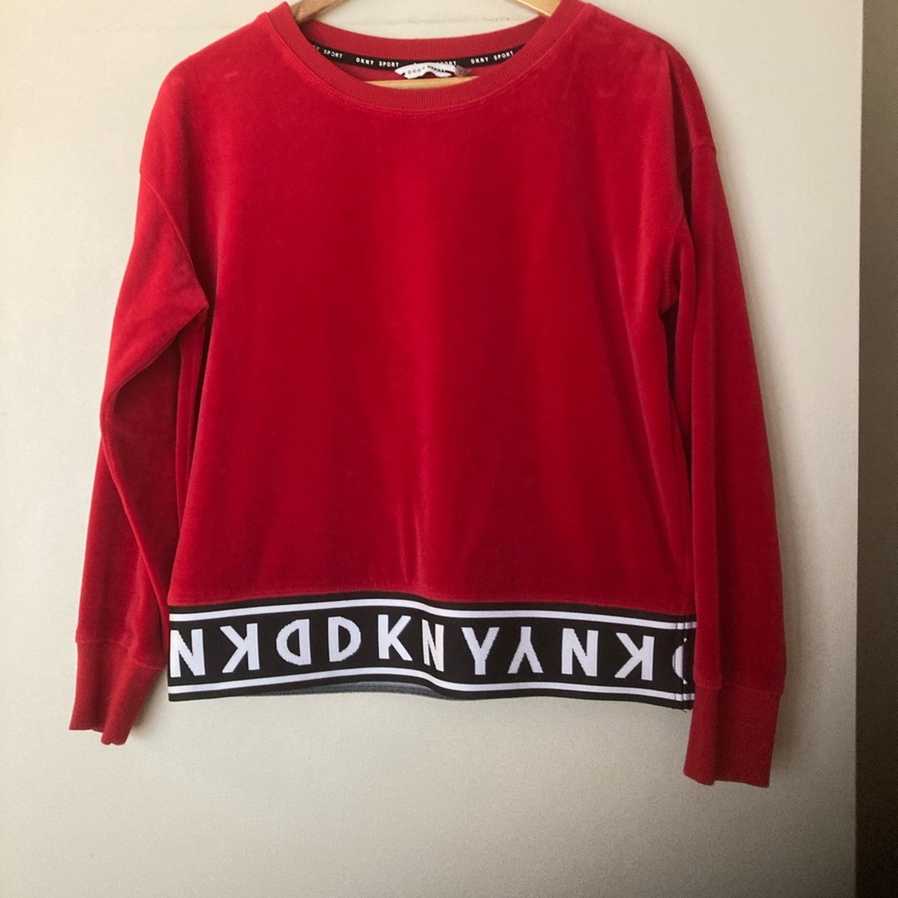DKNY Red Sweatshirt with Logo Detail